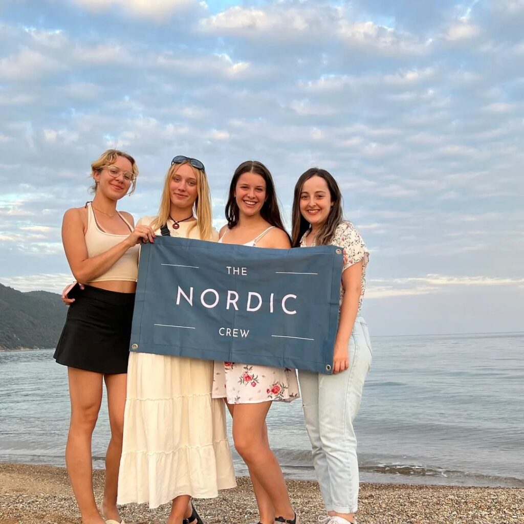 Team with The Nordic Crew Flag